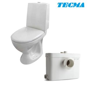 WC istuin ja WC pumppaamo Sani expert yhdessä