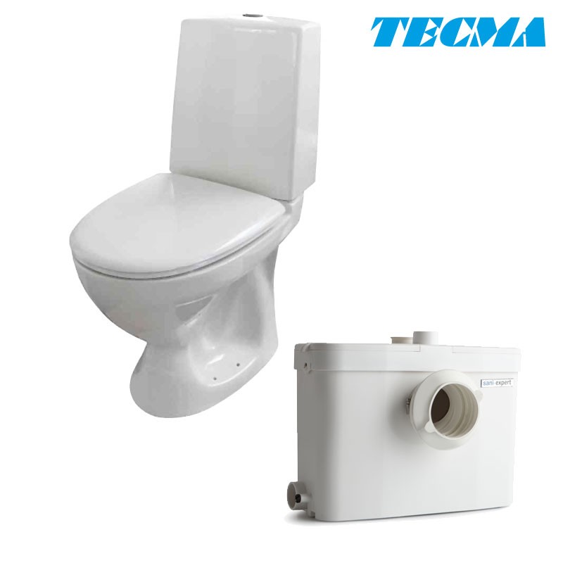 WC istuin ja WC pumppaamo Sani expert yhdessä