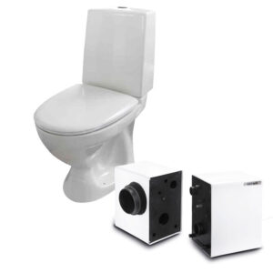 Tecma WC-pumppaamo 3 Combi paketti, silppuripumppaamo+WC-istuin+mansetti