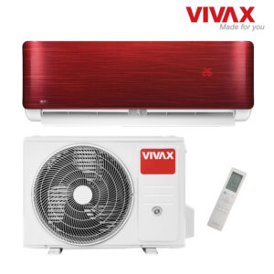 VIVAX R+ Design 12 punainen ilmalämpöpumppu sisä- ja ulkoyksikkö